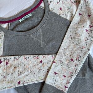 Maurices Gray and Cream Sweatshirt with Pink Accents